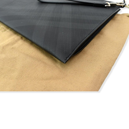 BURBERRY London Check Leather Zip Pouch