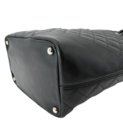 CHANEL Cambon Ligne Quilted Calfskin Leather Tote Bag Black