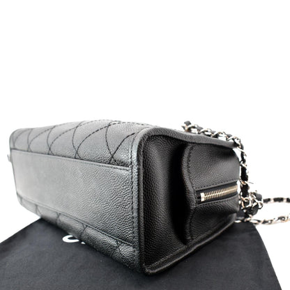 CHANEL Deauville Small Shopping Leather Tote Bag Black