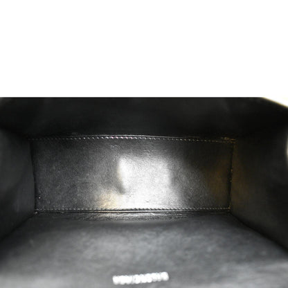BALENCIAGA Hourglass Leather Tote Crossbody Bag Black