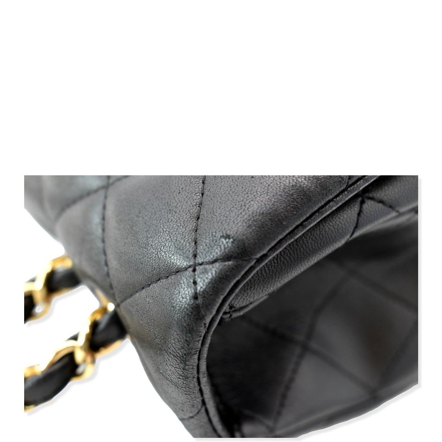 CHANEL Classic Jumbo Flap Lambskin Leather Shoulder Bag Black