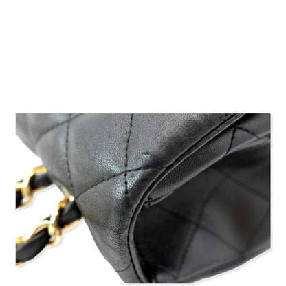 CHANEL Classic Jumbo Flap Lambskin Leather Shoulder Bag Black
