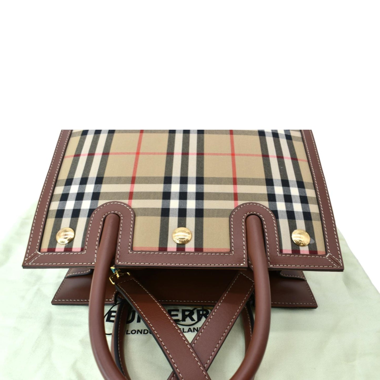 Burberry Vintage Check Two Handle Title Bag Multicolor