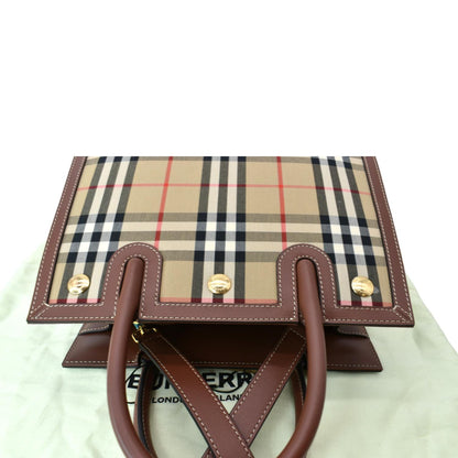 Burberry Vintage Check Two Handle Title Bag Multicolor