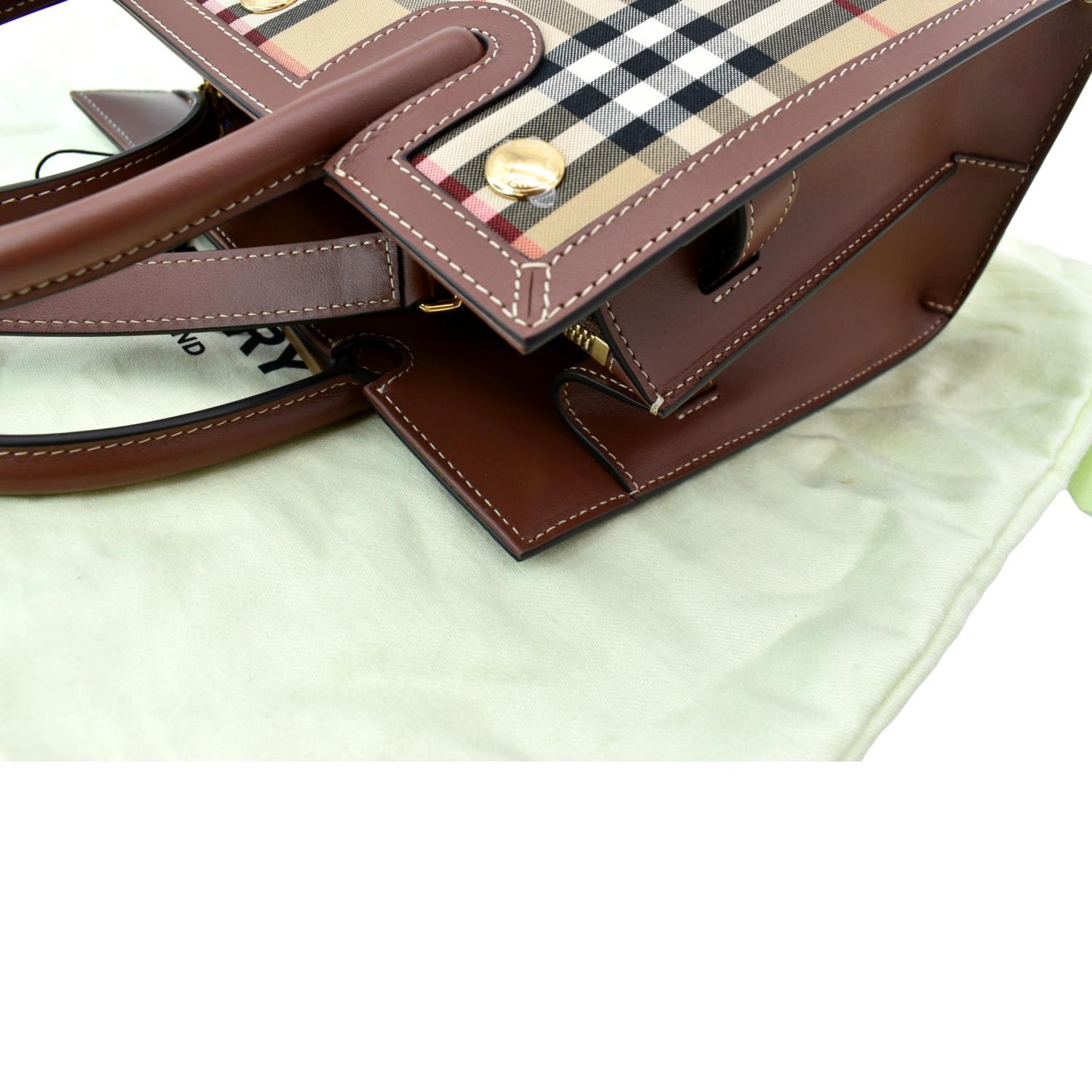 Burberry Vintage Check Two Handle Title Bag Multicolor