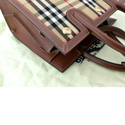 Burberry Vintage Check Two Handle Title Bag Multicolor