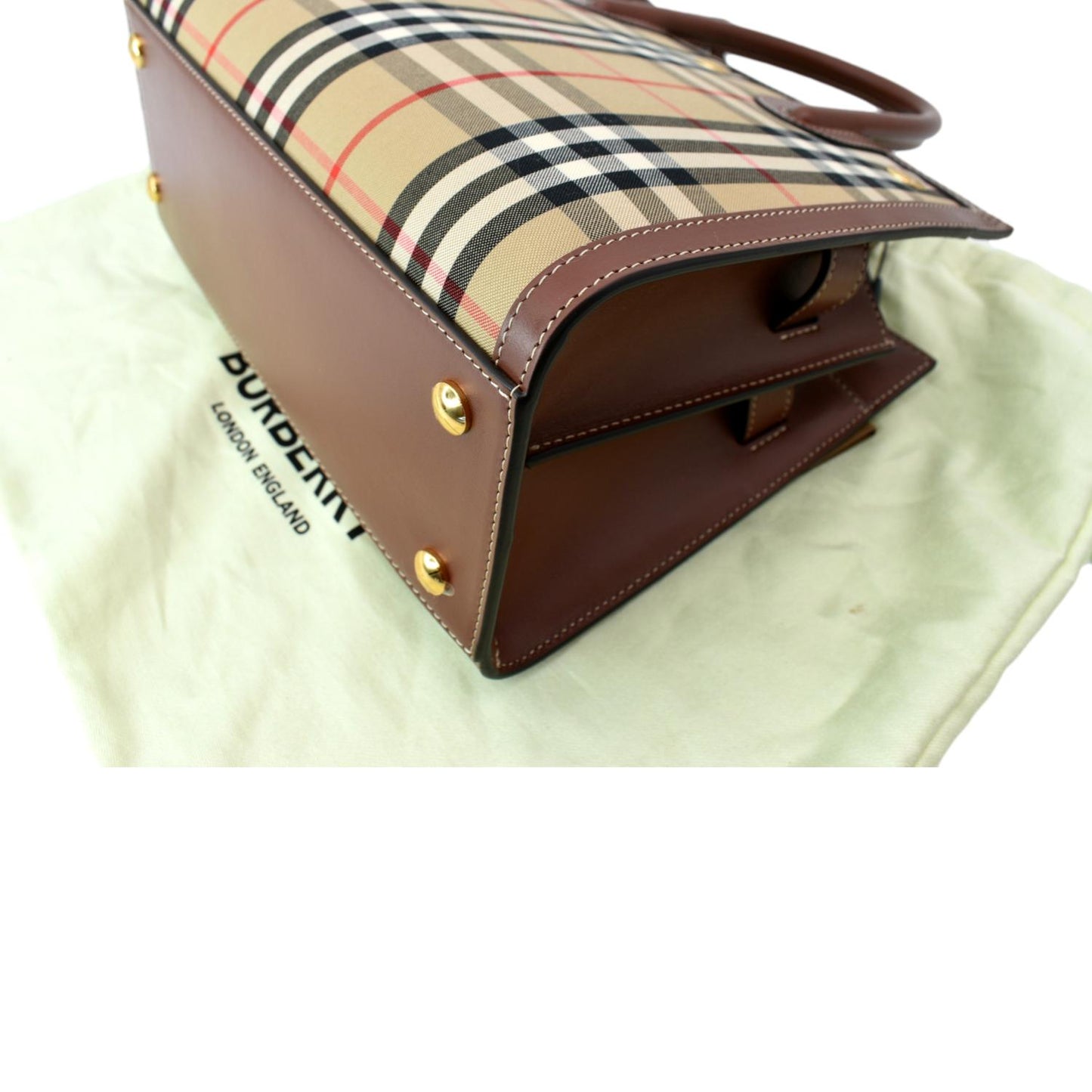 Burberry Vintage Check Two Handle Title Bag Multicolor