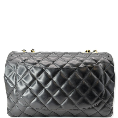CHANEL Jumbo Classic Single Flap Lambskin Shoulder Bag Black