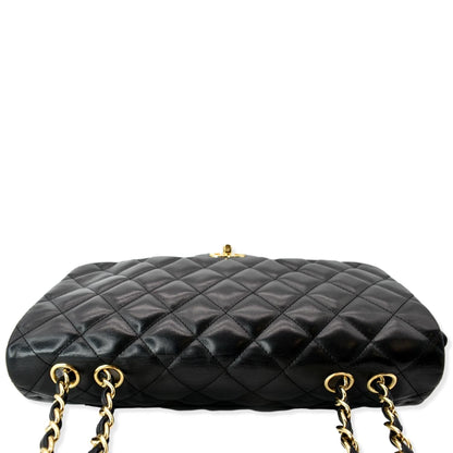 CHANEL Jumbo Classic Single Flap Lambskin Shoulder Bag Black