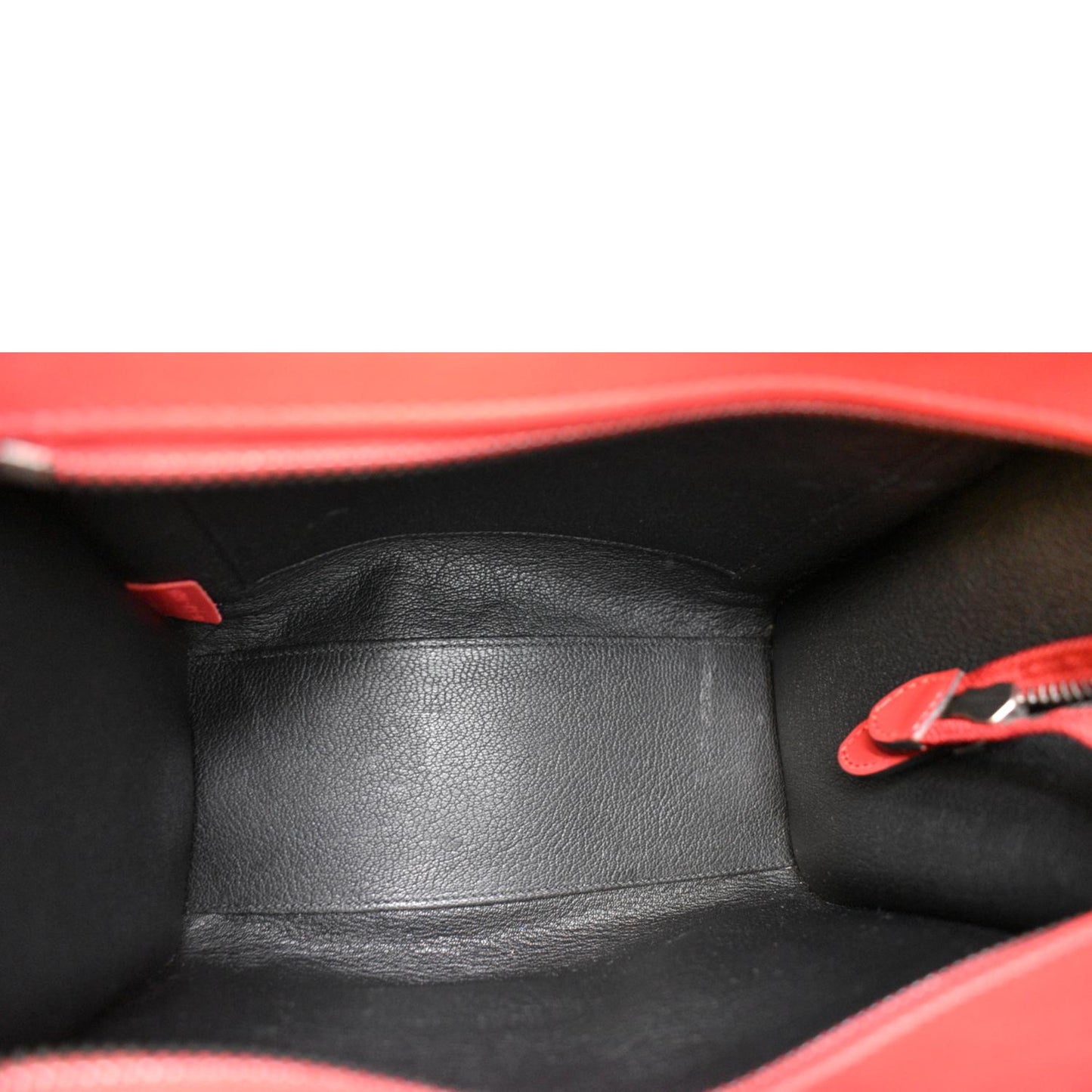 CELINE Nano Luggage Leather Shoulder Bag Red