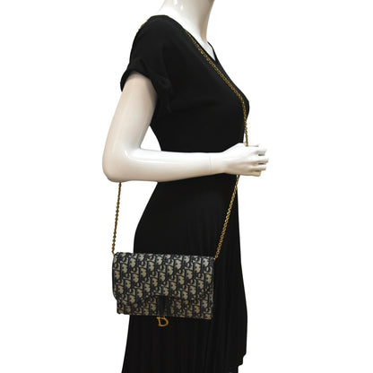 Christian Dior Saddle Oblique Jacquard Pouch Crossbody Bag Multicolor