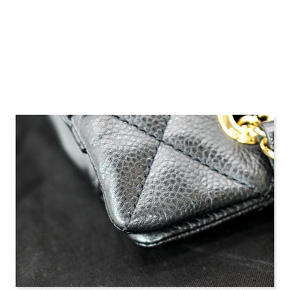 CHANEL Timeless CC Soft Quilted Caviar Leather Shopping Tote Bag Black