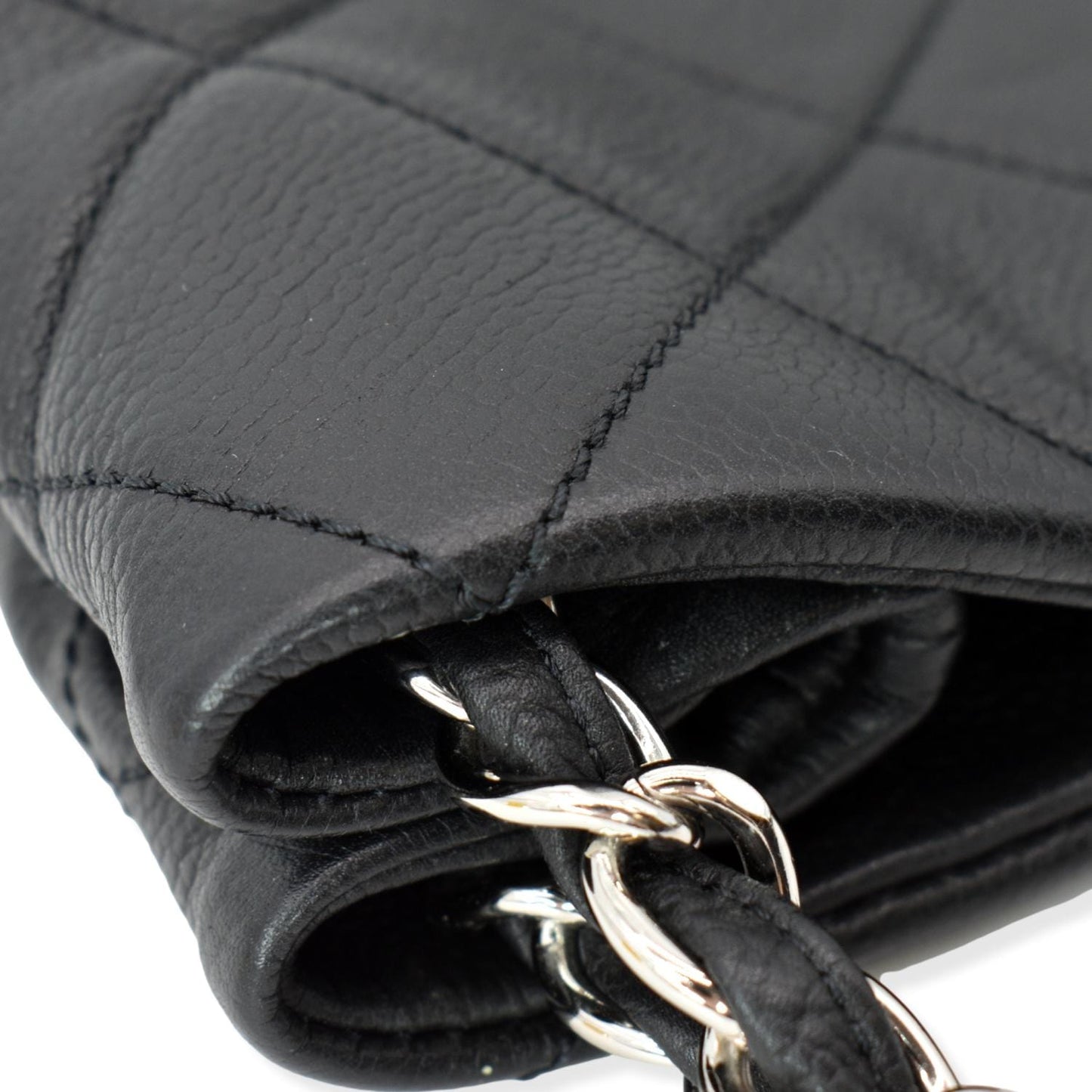 CHANEL Expandable Zip Around Caviar Quilted Tote Shoulder Bag Black
