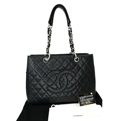 CHANEL Grand Shopping GST Caviar Leather Tote Bag Black