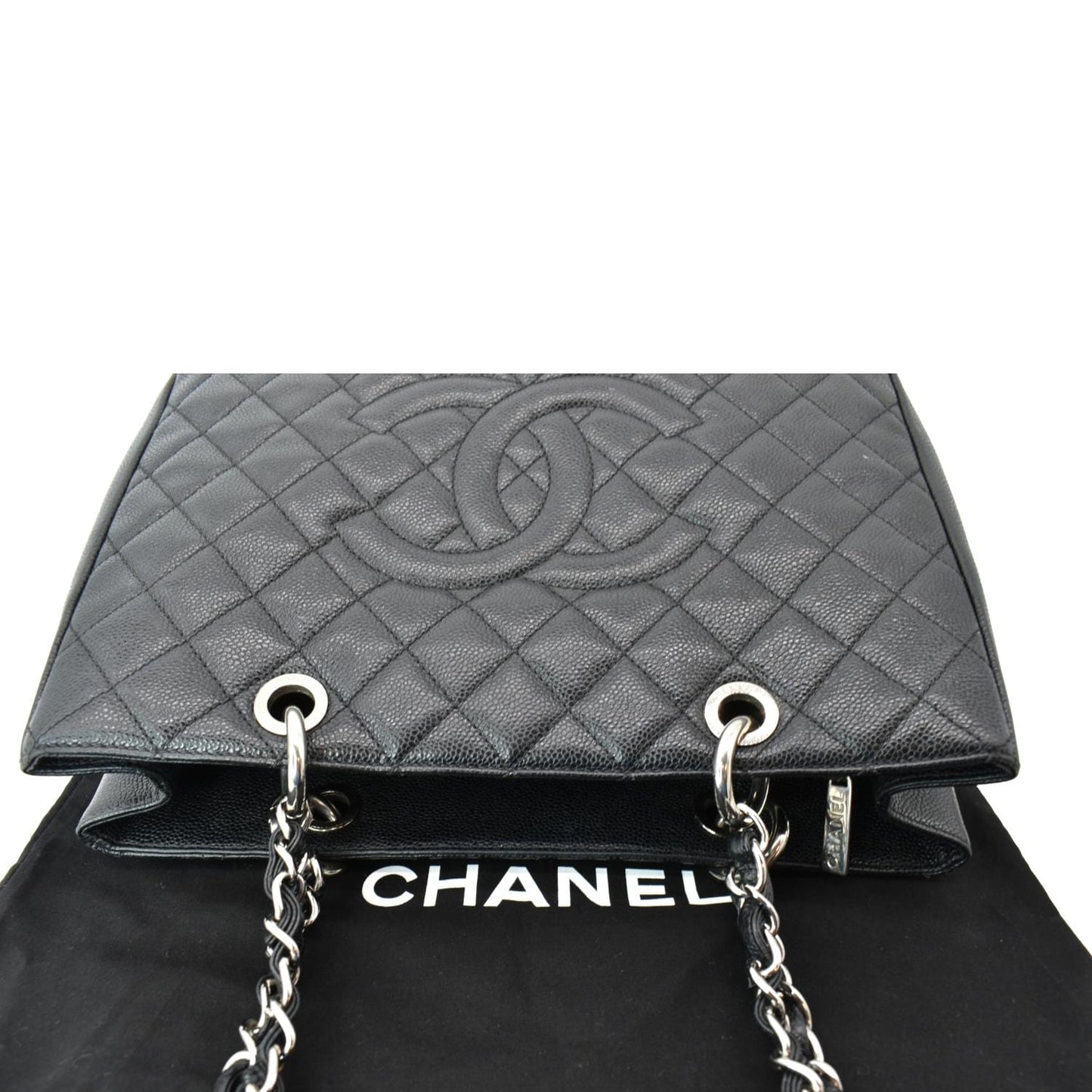 CHANEL Grand Shopping GST Caviar Leather Tote Bag Black