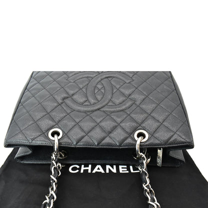 CHANEL Grand Shopping GST Caviar Leather Tote Bag Black