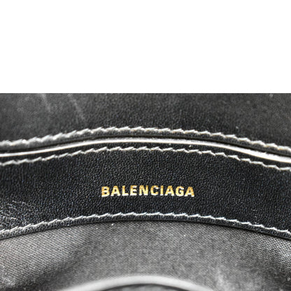 BALENCIAGA Ville Top Handle XXS Crocodile Leather Crossbody Bag White