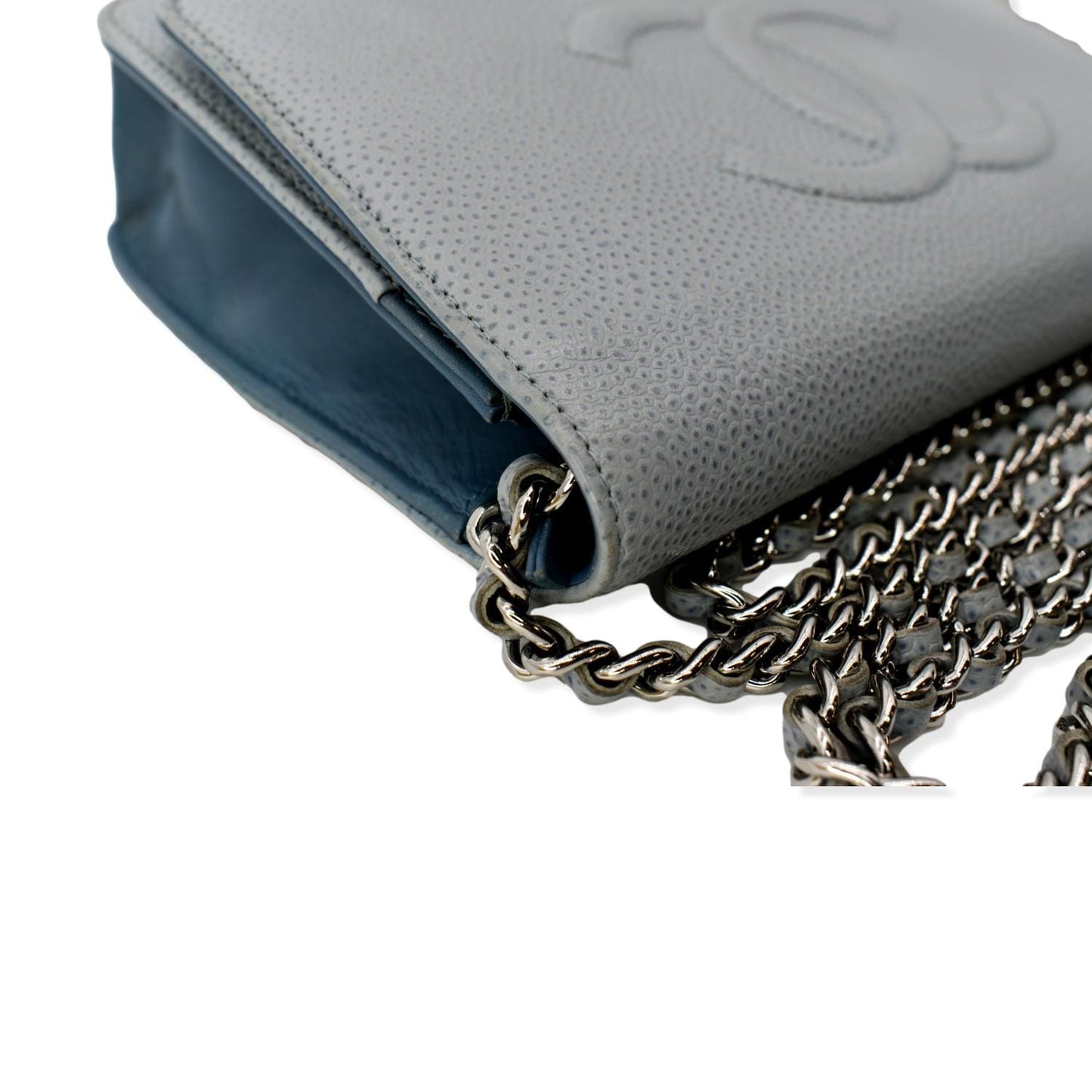 CHANEL Timeless CC WOC Caviar Leather Crossbody Bag Pastel Blue