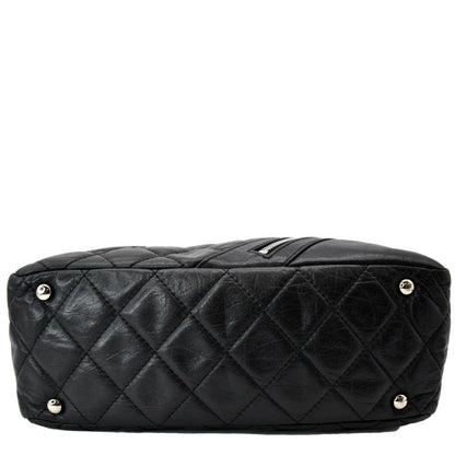 CHANEL Vintage Leather Chain Shoulder Bag Black