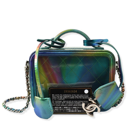 CHANEL Vanity Case Small Filigree Rainbow Patent Leather Crossbody Bag Green - Hot Deals