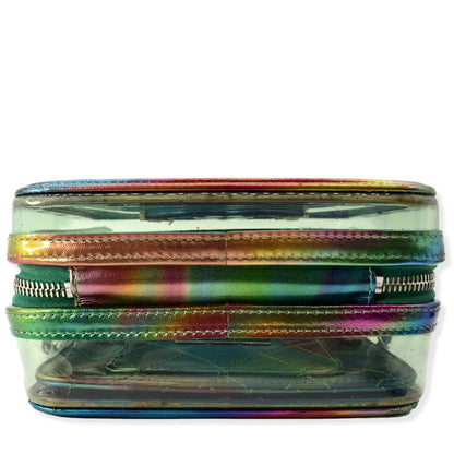 CHANEL Vanity Case Small Filigree Rainbow Patent Leather Crossbody Bag Green - Hot Deals