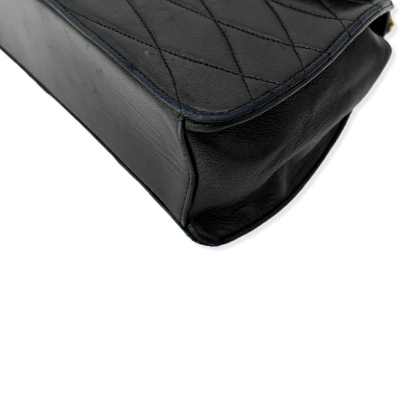 CHANEL Rare Wave GHW CC Flap Vintage Lambskin Shoulder Bag Black