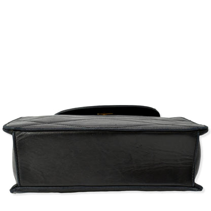 CHANEL Rare Wave GHW CC Flap Vintage Lambskin Shoulder Bag Black