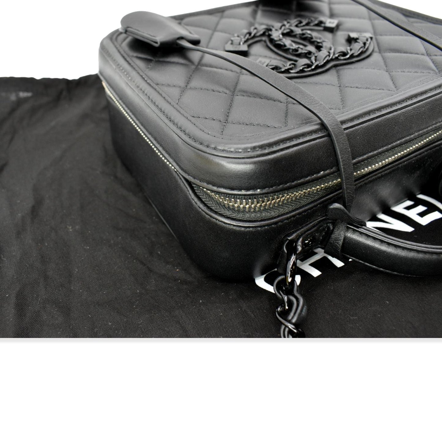 CHANEL Incognito CC Filigree Vanity Lambskin Shoulder Bag So Black