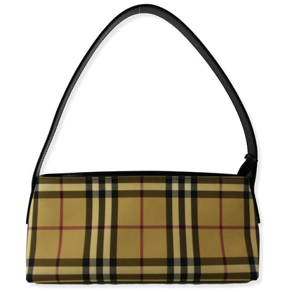 BURBERRY Nova Check Coated Canvas Baguette Bag Beige