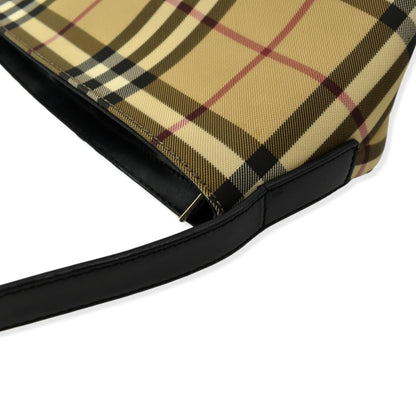 BURBERRY Nova Check Coated Canvas Baguette Bag Beige