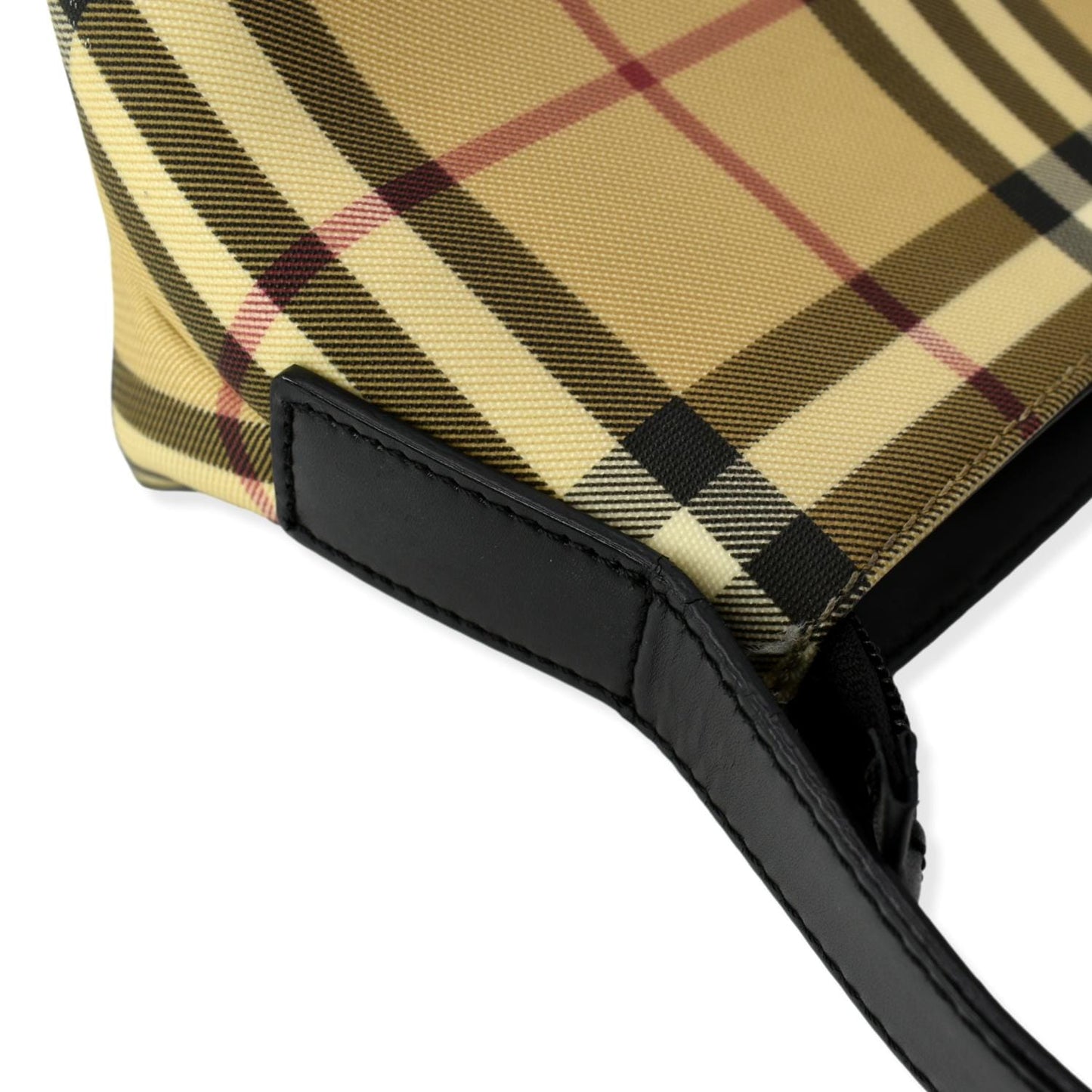 BURBERRY Nova Check Coated Canvas Baguette Bag Beige