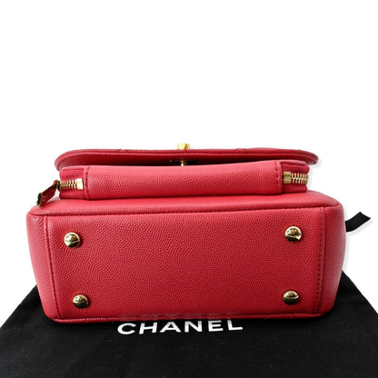 CHANEL Business Affinity Small Caviar Quilted Shoulder Bag Red