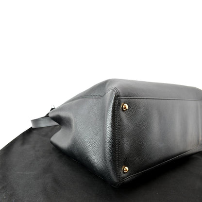 CHANEL Cerf Executive Leather Shopper Tote Bag Black