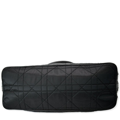 CHRISTIAN DIOR Quilted Satin Tote Bag Black