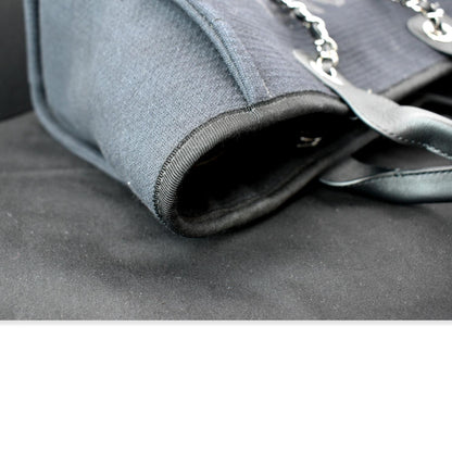 CHANEL Deauville Shopping Tote Bag Black