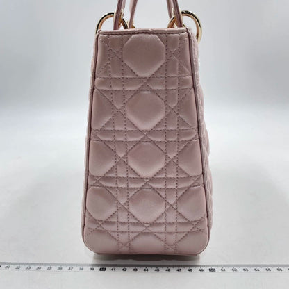 Lady Dior Medium Handbag Pearlescent Pink Cannage Leather Gold Hardware, 2016