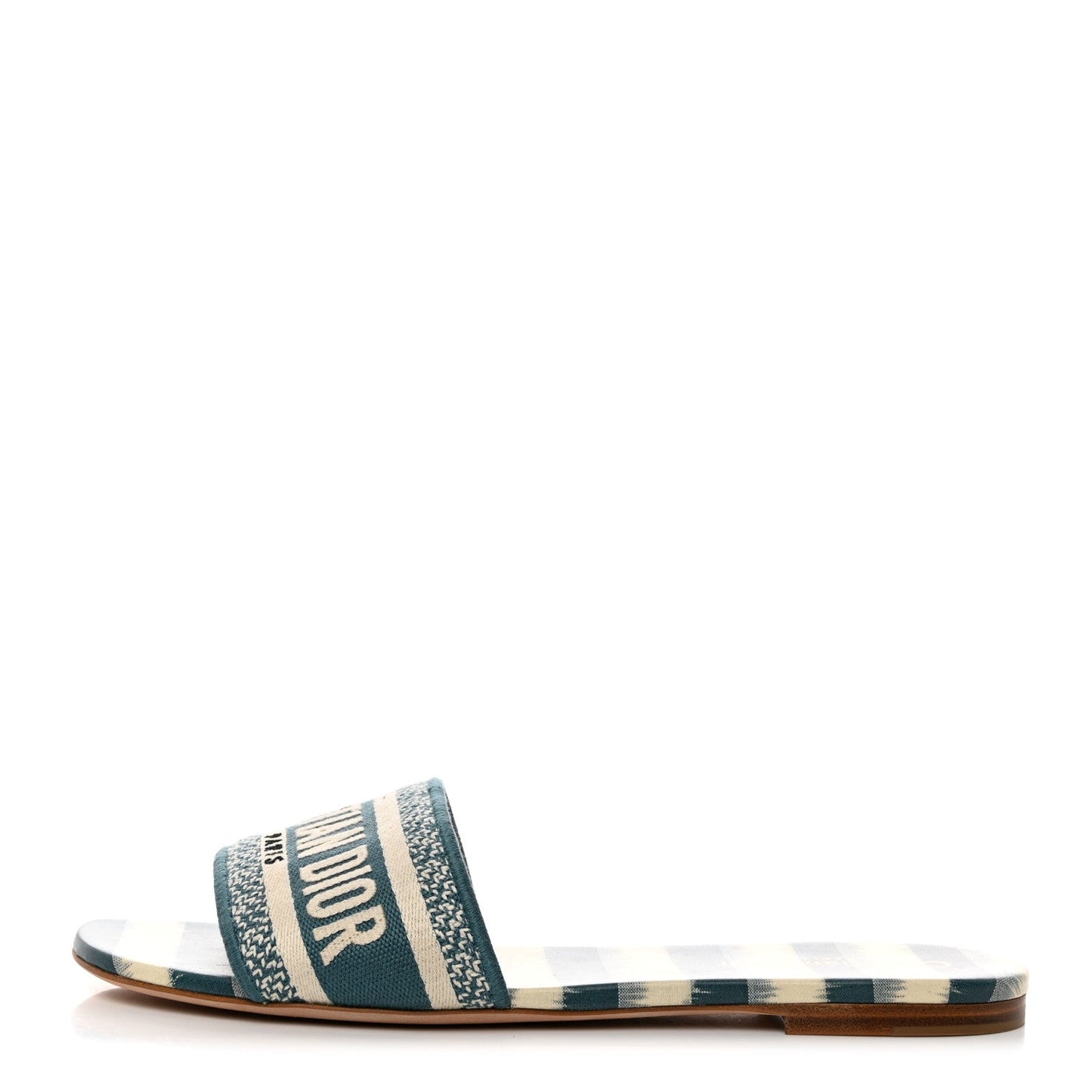 CHRISTIAN DIOR DWAY D-STRIPES EMBROIDERED MULES