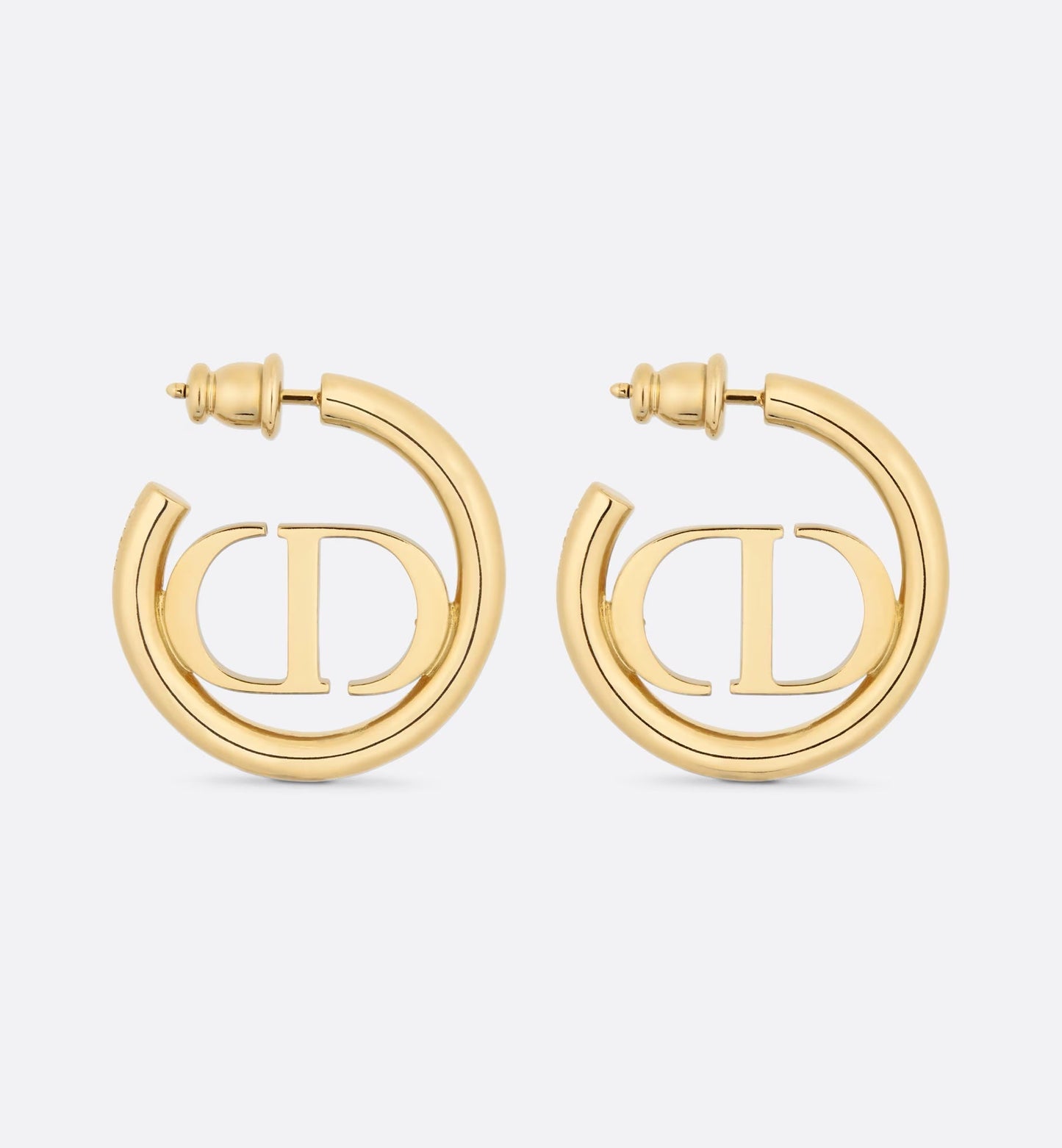 CHRISTIAN DIOR 30 MONTAIGNE AGED GOLD HOOP EARRINGS