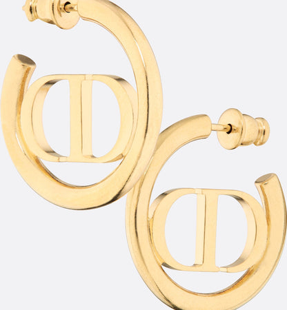 CHRISTIAN DIOR 30 MONTAIGNE AGED GOLD HOOP EARRINGS