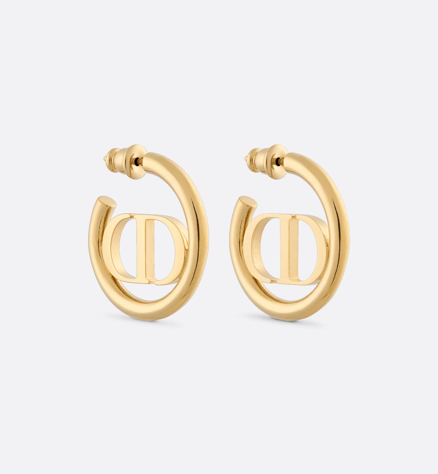 CHRISTIAN DIOR 30 MONTAIGNE AGED GOLD HOOP EARRINGS