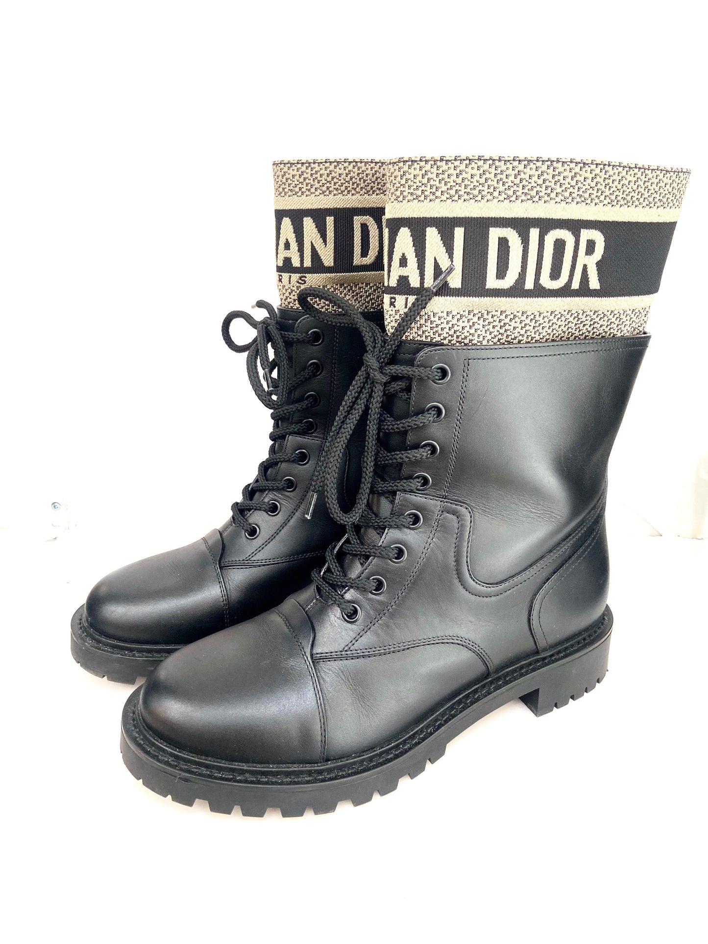 CHRISTIAN DIOR CALFSKIN TECHNICAL FABRIC D-MAJOR ANKLE BOOTS