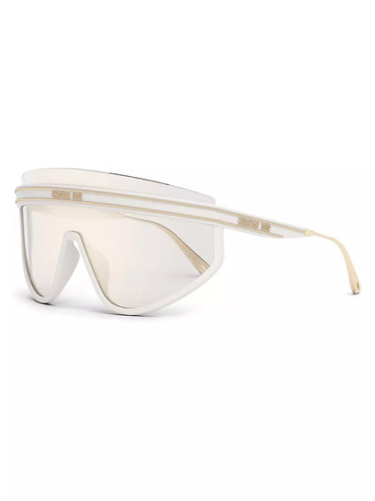 DIOR CHRISTIAN DIOR CLUB M2U MIRROR GOLD CLEAR MASK SUNGLASSES