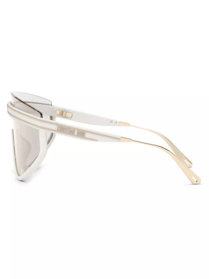 DIOR CHRISTIAN DIOR CLUB M2U MIRROR GOLD CLEAR MASK SUNGLASSES