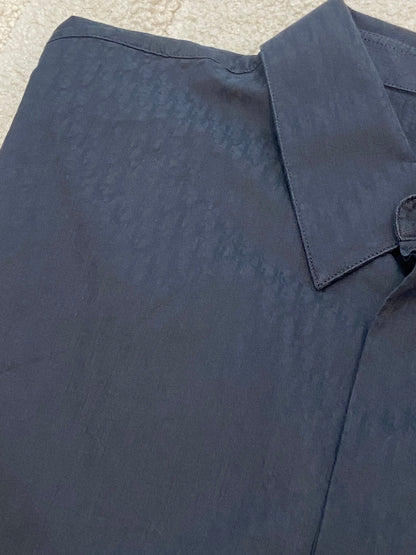 DIOR ESSENTIALS OBLIQUE BLUE BUTTON DOWN SHIRT