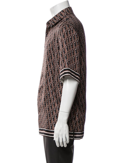 DIOR MEN'S OBLIQUE SHORT SLEEVE SHIRT