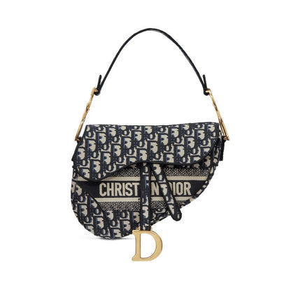 DIOR OBLIQUE EMBROIDERY SADDLE BAG