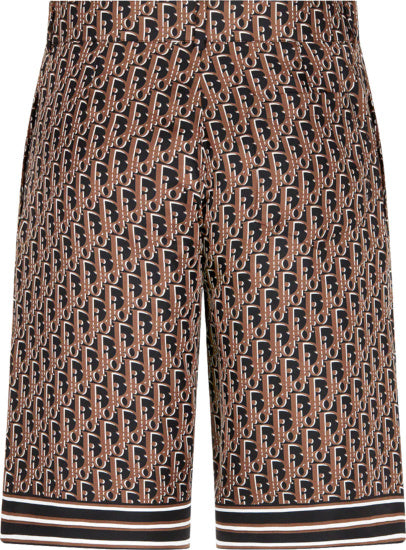 DIOR OBLIQUE MONOGRAM SILK MEN'S SHORTS