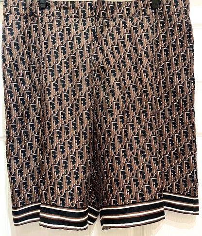 DIOR OBLIQUE MONOGRAM SILK MEN'S SHORTS