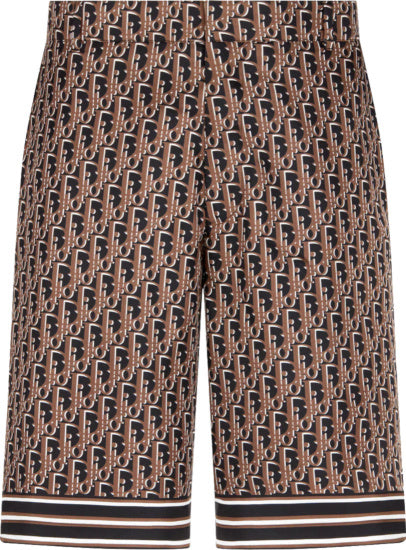 DIOR OBLIQUE MONOGRAM SILK MEN'S SHORTS