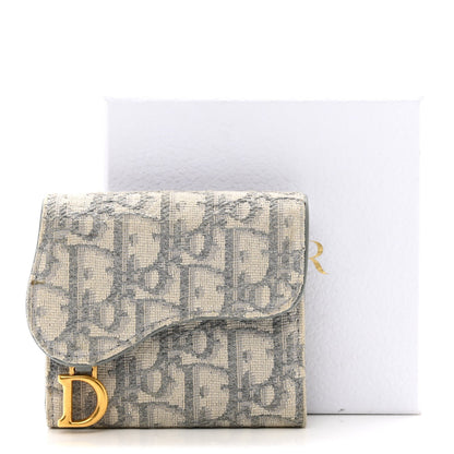 DIOR OBLIQUE SADDLE LOTUS TRI-FOLD WALLET